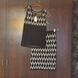 2 piece knit tank & skirt set